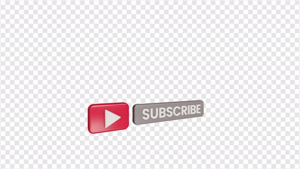 3D Youtube Subscribe Button in 4K alt