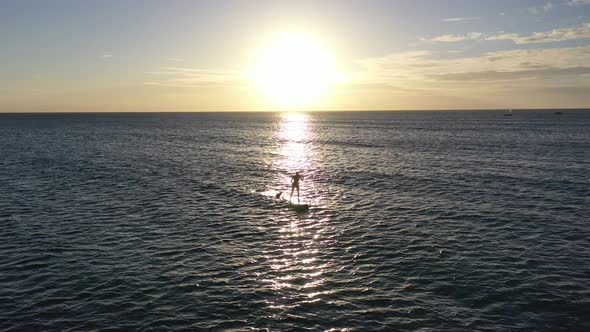 Jericoacoara Brazil. Sunset sky at tropical scenery for vacation travel.