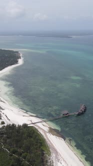 Vertical Video of the Ocean Near the Coast of Zanzibar Tanzania