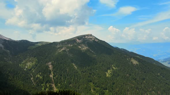 Flying over the top of the Odle Mountains