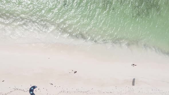 Vertical Video of the Coast of Zanzibar Island Tanzania Slow Motion