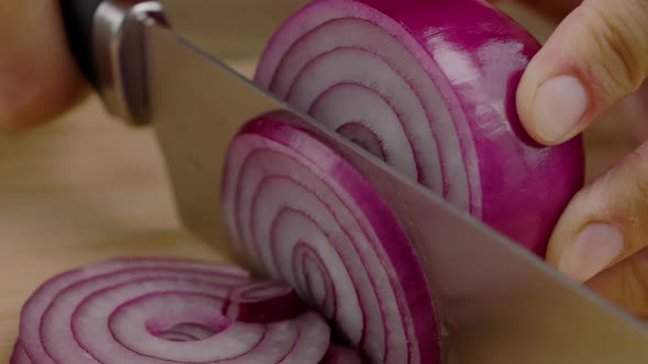 Delicious Food Chef Hands Cuts Vegetables Knife