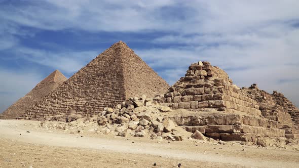 The Great Pyramids In Giza Valley, Cairo, Egypt