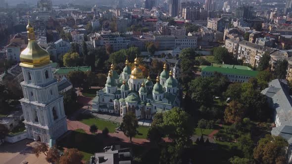 Aerial view of Bell tower and Saint Sophia's Cathedral