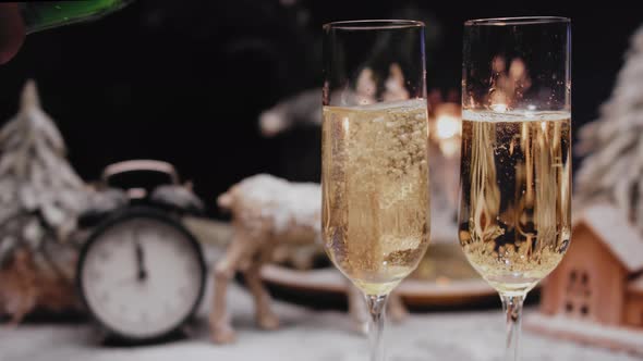 Two Glasses of Champagne New Year