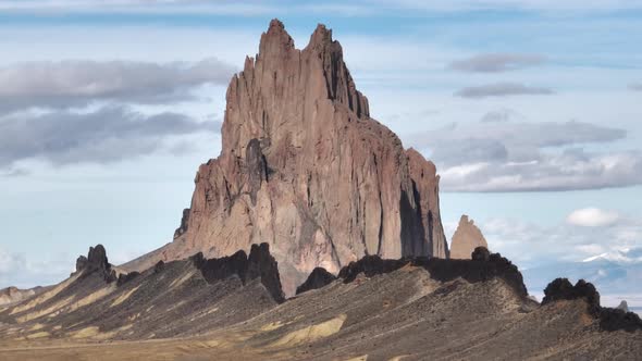 Nature Wilderness Park with Epic Shiprock Landscape Shot on Drone USA  Video