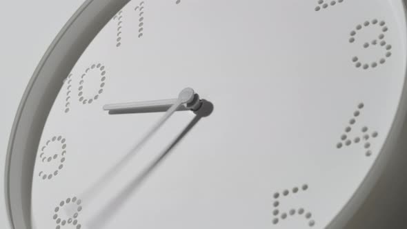 Dotted White Clock Face on Wall All Day