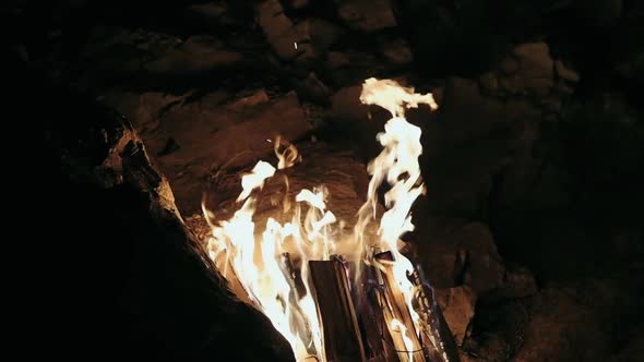 Reflection of Fire on the Cave Stones