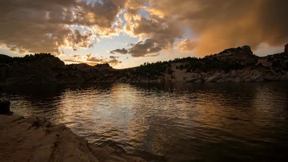 Time lapse of sunset over Red Fleet Reservoir