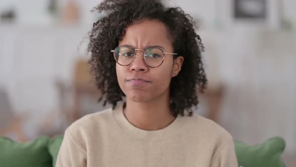 Portrait of African Woman Shaking Head in Disapproval No