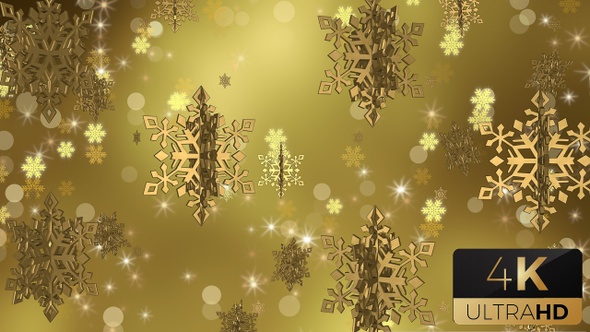 Golden Snowflake Background