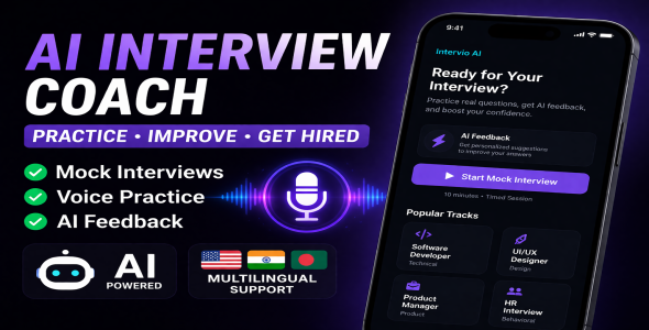 Intervio AI – Interview Preparation App with Voice, Mock Tests, AI Feedback & Multilingual Support