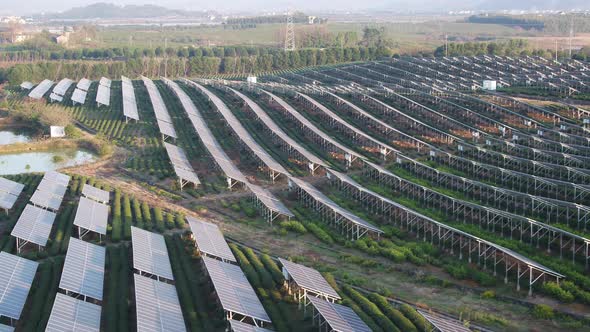 Solar power station in montain