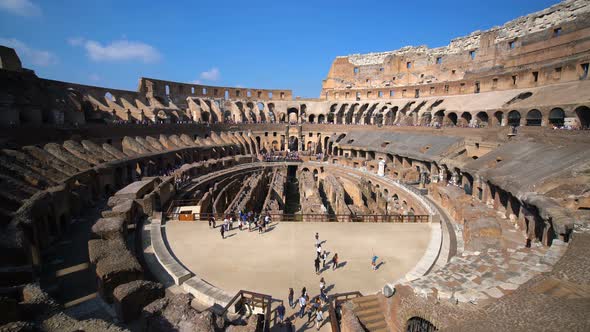 Tourist Inside Rome Colosseum Italy