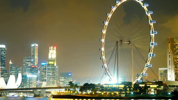 Time lapse beautiful architecture business building cityscape of Singapore city