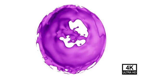 Purple Color Splash Sphere 4K