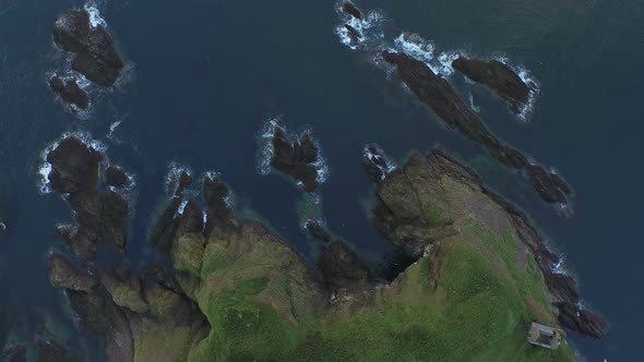 Aerial view of the Dunnottar Castle