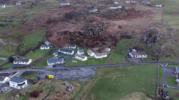 Aerial View of the Historic Folc Village in Glencolumbkille in County Donegal Republic of Irleand