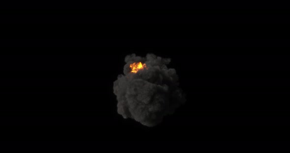 animation of dark smoke with flame