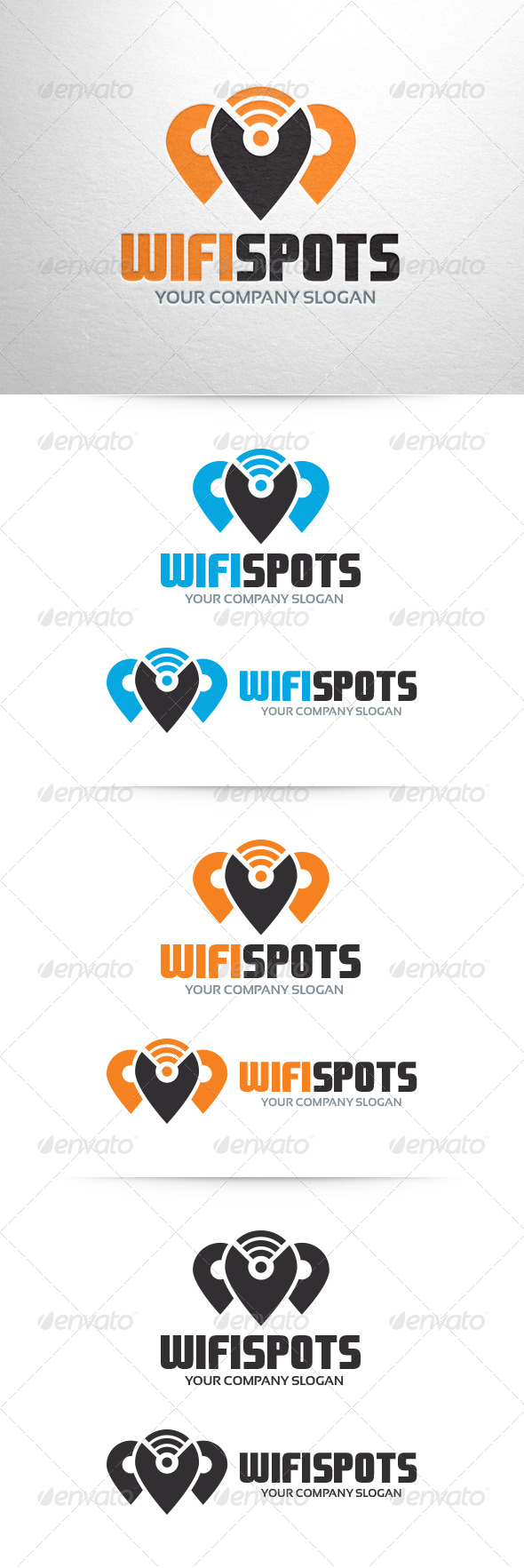 Wi-Fi Spots Logo Template
