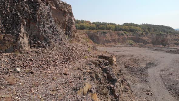 Landscape of Stone Quarry on a Summer Day