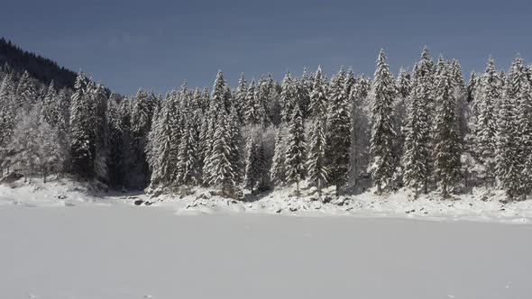 Frozen lake in the Italian Alps, Friuli Venezia Giulia