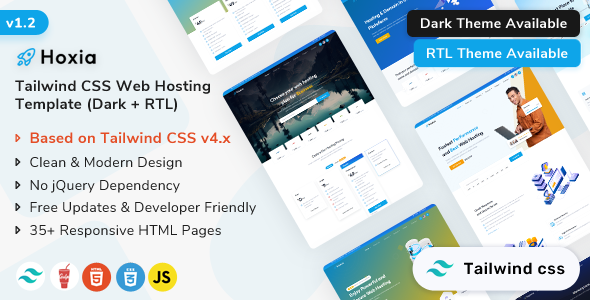 Hoxia - Web Hosting & Web Domain Tailwind CSS Template