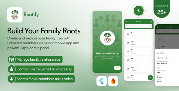Family Tree Flutter App with Admin Panel, Genealogy Builder, Multi Language Family History Platform