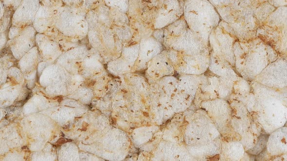 Dry Buckwheat crispbread round stack close up texture