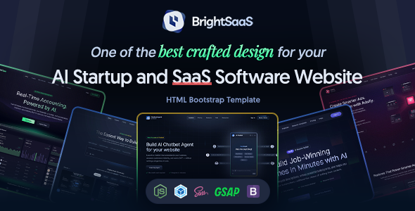 BrightSaaS | AI Startup, SaaS Software HTML Template