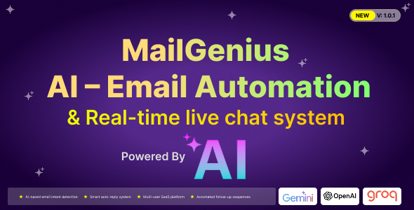 MailGenius AI – Email Automation SaaS with Intent Detection, Auto Follow-Up & Live Chat