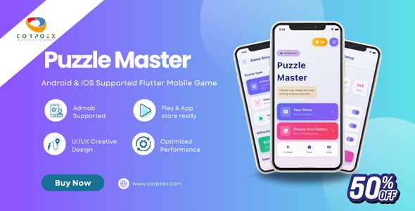 Puzzle Master - Flutter Game with Admob Support