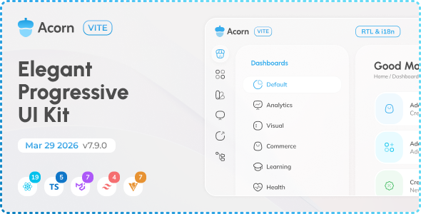 Acorn - Vite React Admin Dashboard (React 19)