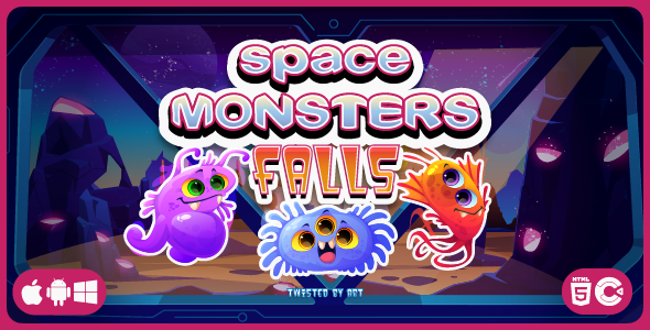 Space Monsters Falls - HTML5 Game Template