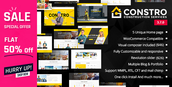 Constro - Construction Business WordPress Theme