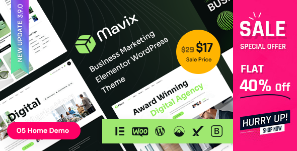 Mavix - Business Marketing Elementor WordPress Theme
