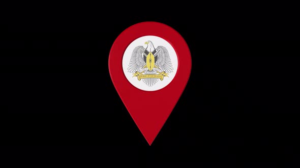 3D Rotating Pin Icon Animation With Sudan Coat Of Arms  Alpha Channel 4K