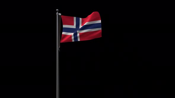 Norway Flag With Alpha 4K