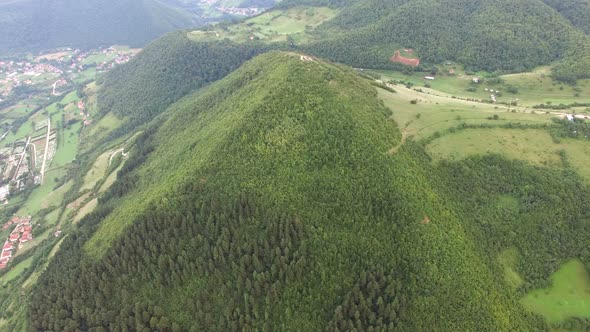 Panoramic view of ancient pyramids in Visoko, Bosnia