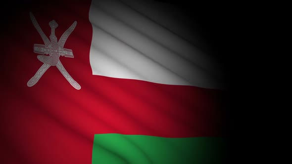 Oman Flag Blowing in Wind