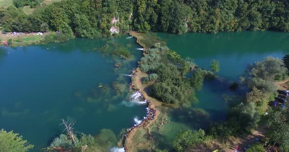 Aerial view of Mreznica river