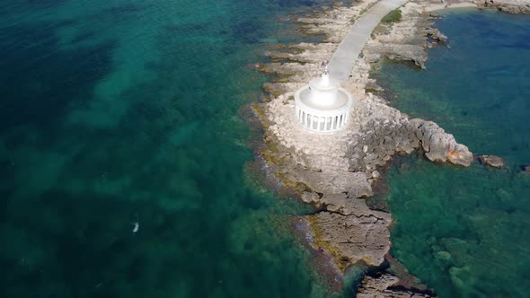 Amazing view of Saint Theodore Lantern. Argostoli Vilagito Torony Nature Preserve. Outdoor scene of