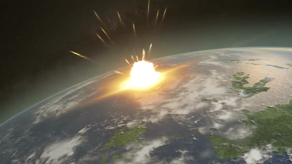 Asteroid Hitting Earth In An Extinction Level Event