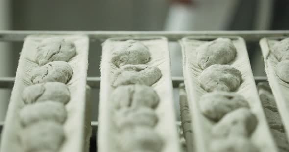 Proofing, Proving - Bread Dough Resting On A White Cloth (Loader Belts) At Loader For Baking At Deck