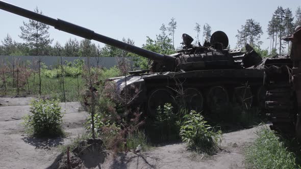 Exploded Military Equipment During the War in Ukraine