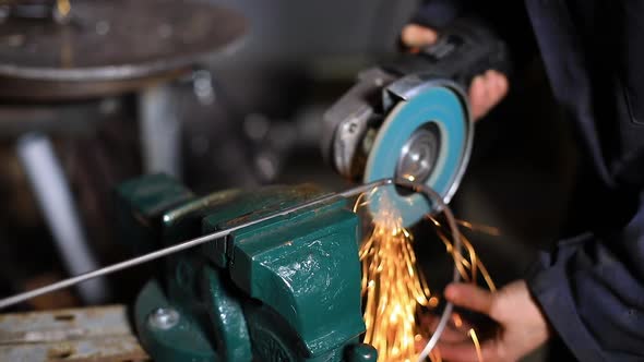 Female Using Electric Welding Machine