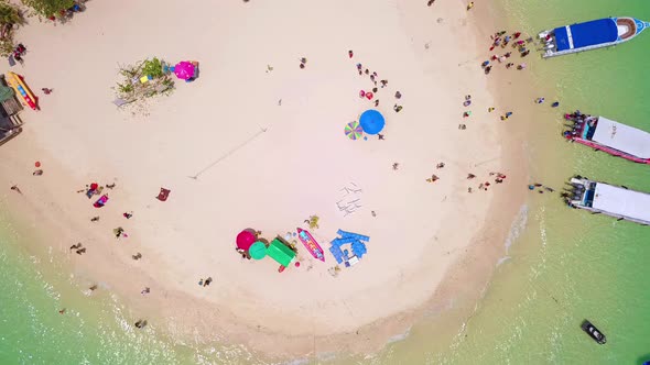 Aerial view of beach at Koh Khai,  Andaman sea in Phuket island. Thailand