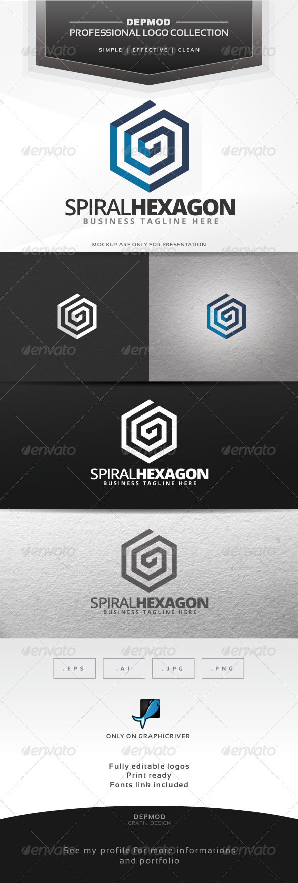 Spiral Hexagon Logo