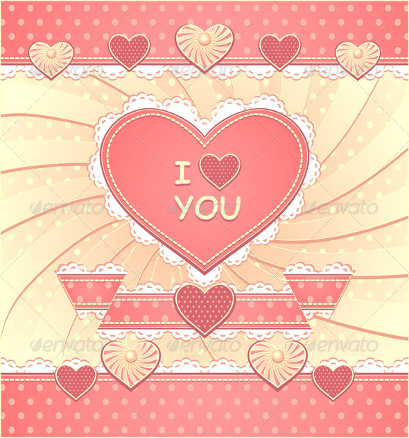 Valentines Card with Hearts and Scrapbooking