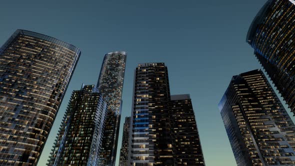 City Skyscrapers at Night alt